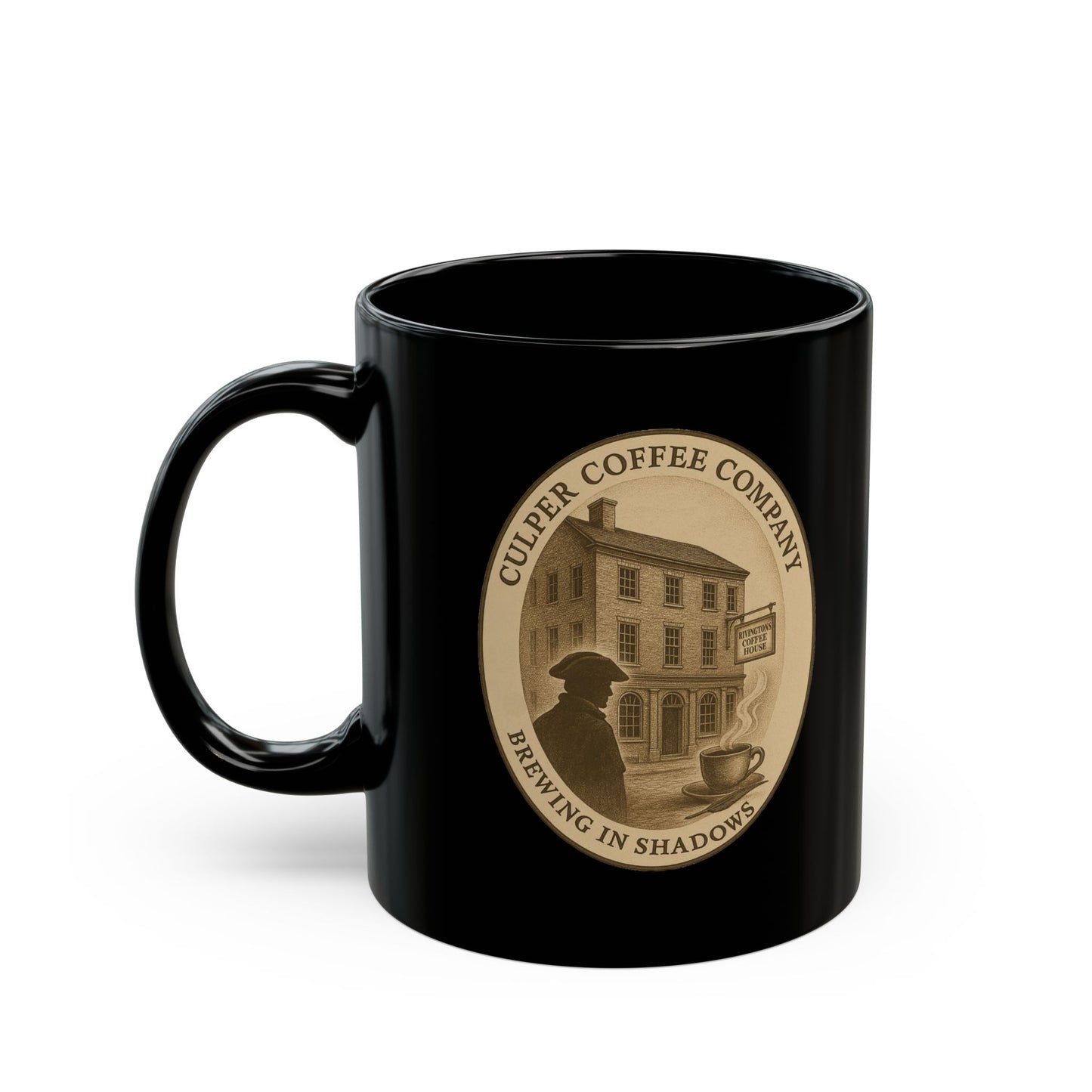 Brewing In Shadows Black Mug (11oz)