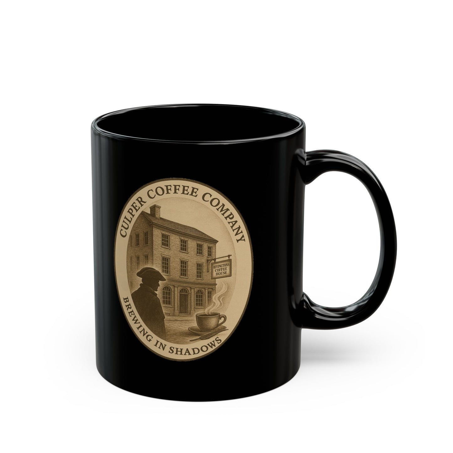 Brewing In Shadows Black Mug (11oz)