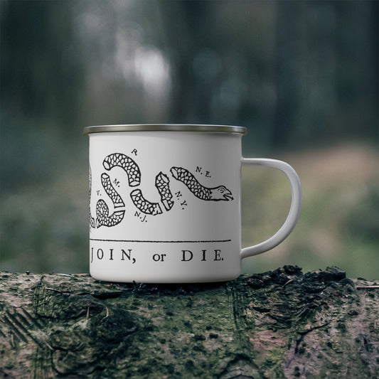 Join or Die Enamel Camping Mug