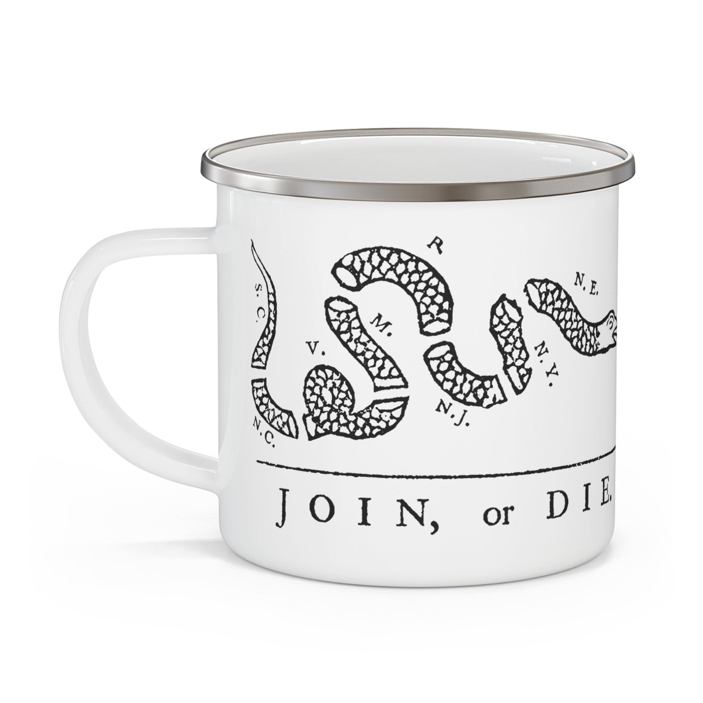 Join or Die Enamel Camping Mug