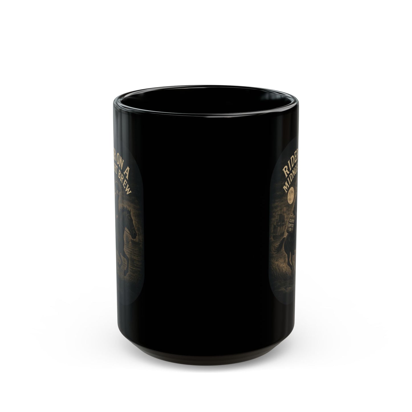 Rider On A Midnight Brew Black Mug (15oz)