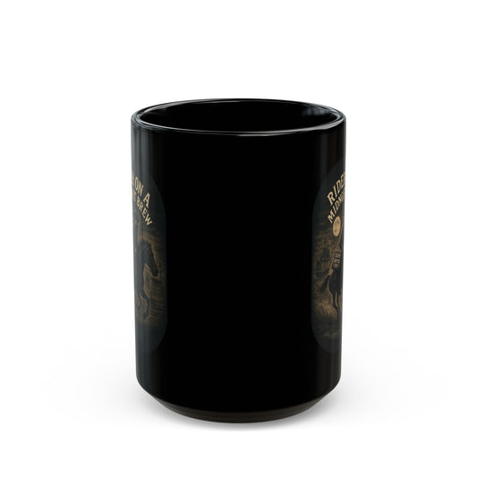 Rider On A Midnight Brew Black Mug (15oz)