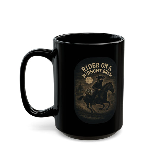 Rider On A Midnight Brew Black Mug (15oz)